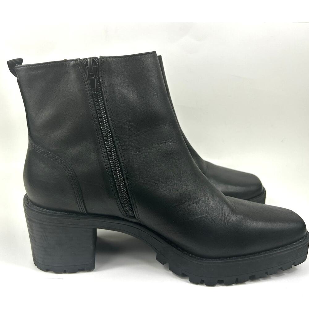 Andre Assous Womens Milla Leather Boots Black Size 8 Bootie Worn Once Block - Picture 7 of 10